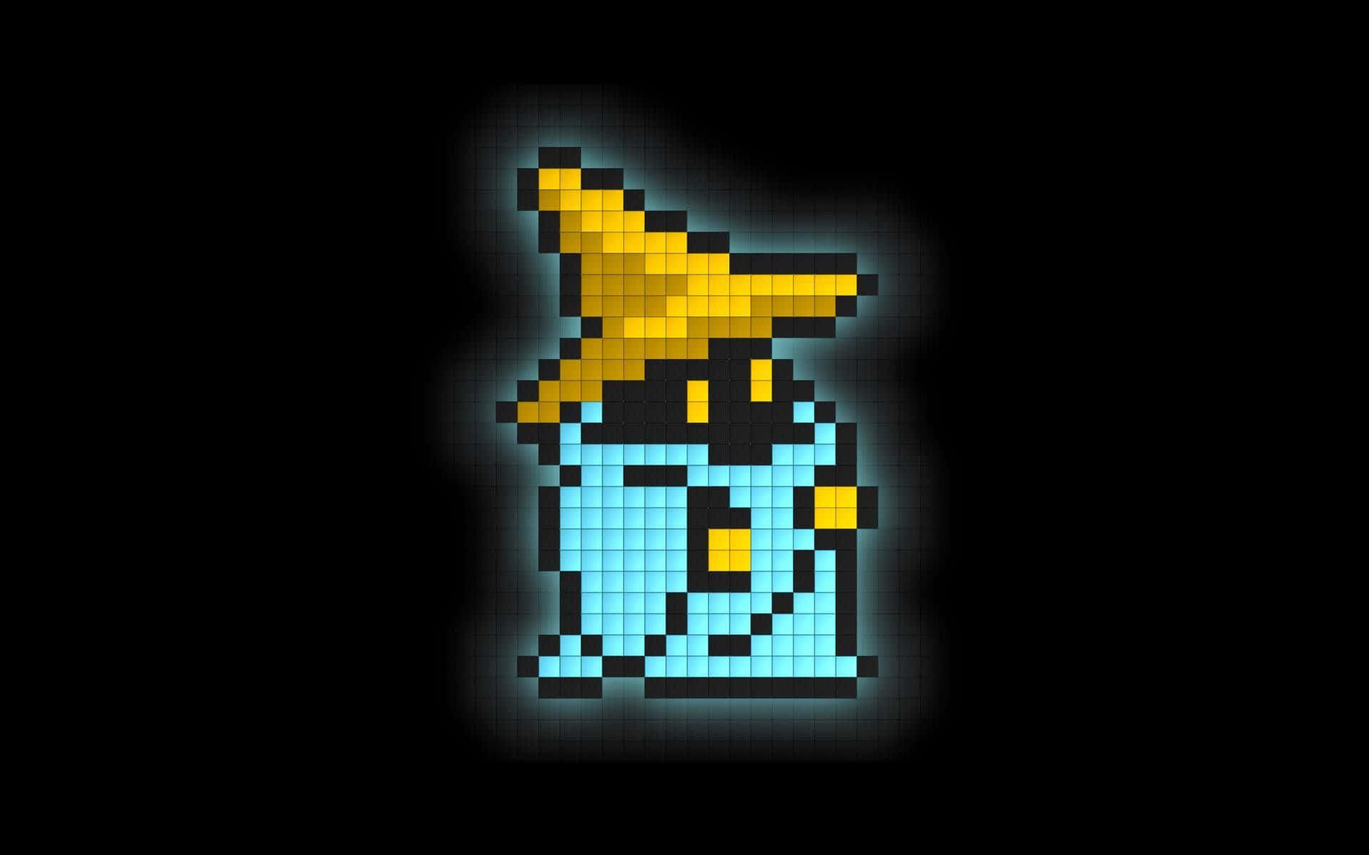 Final Fantasy Black Mage, pixel art, blue robes, Full HD Desktop Wallpaper