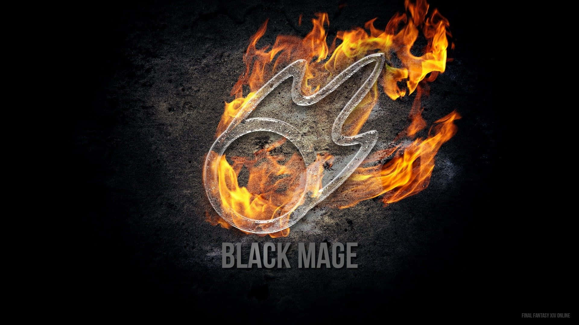 Final Fantasy Black Mage, fire symbol, flaming silver stylized symbol, Full HD Desktop Wallpaper