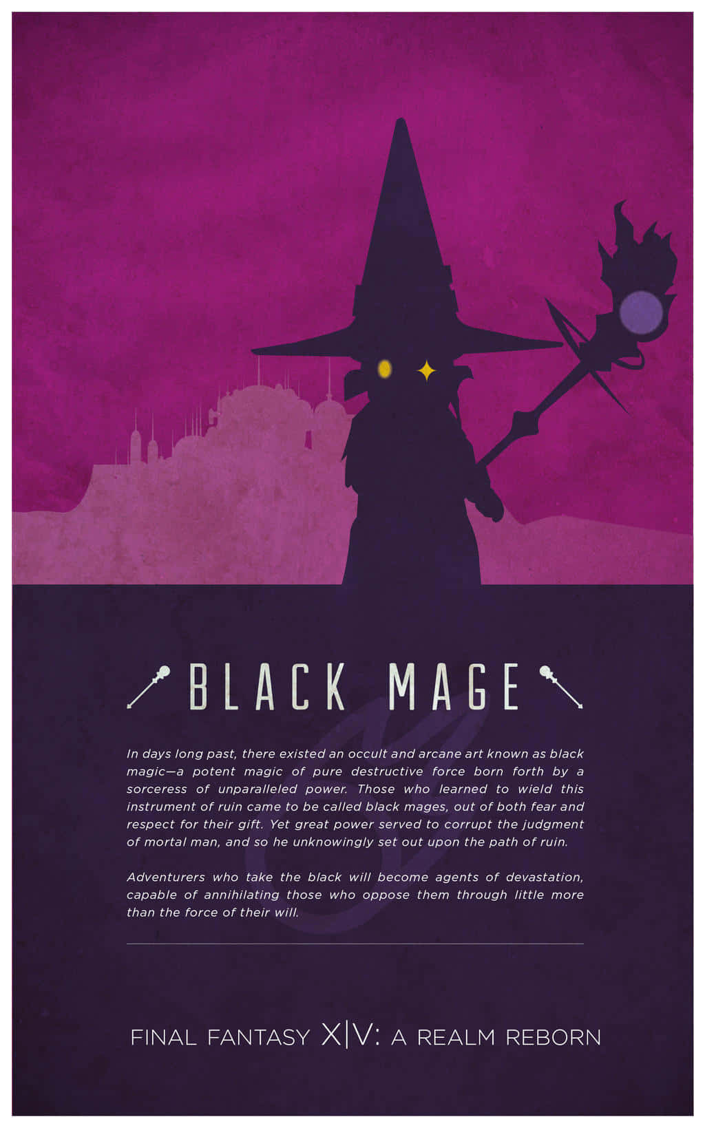 Final Fantasy X I V, black mage, glowing eyes, HD Phone Wallpaper