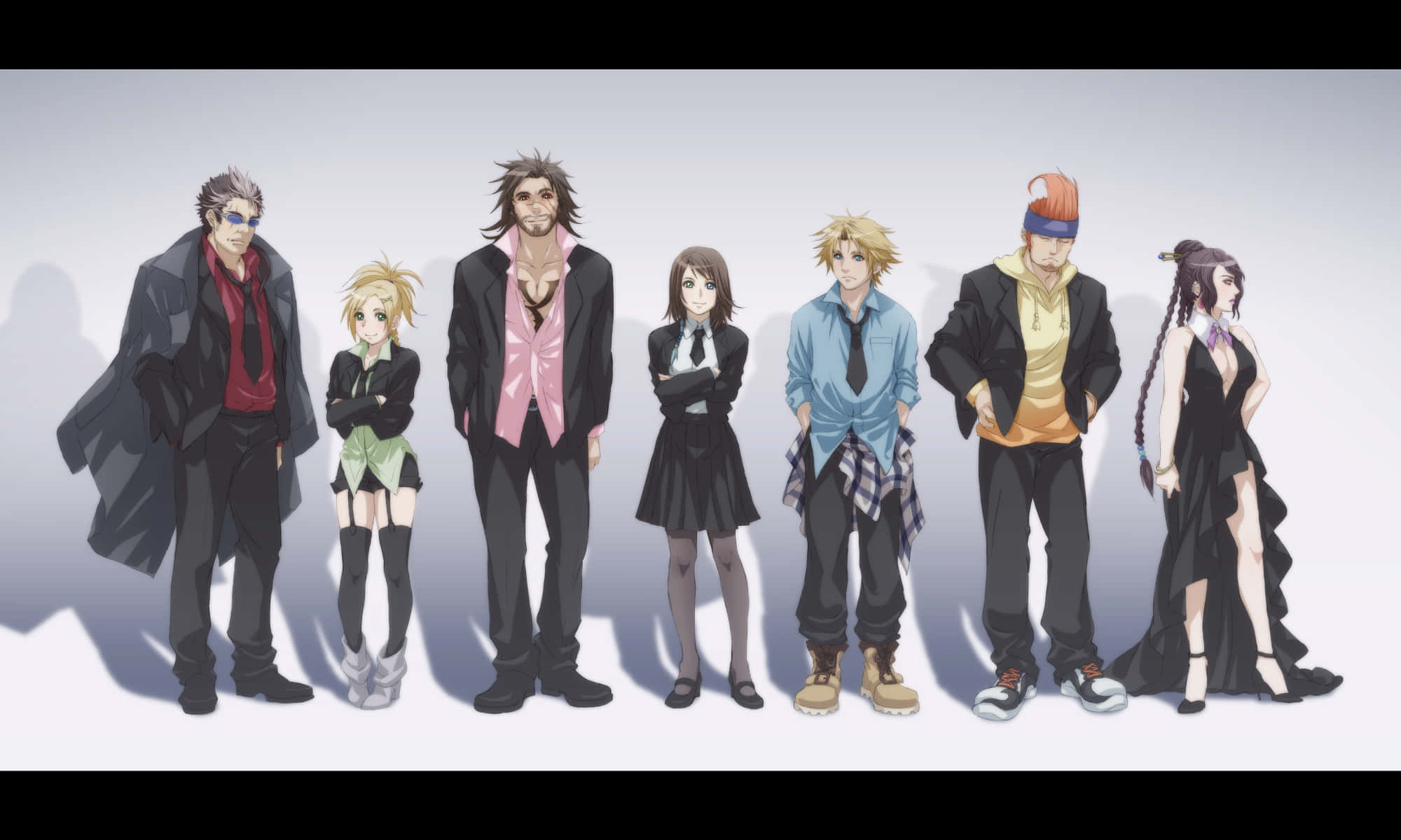 Final Fantasy Characters, anime characters, varied outfits, Full HD Desktop Wallpaper