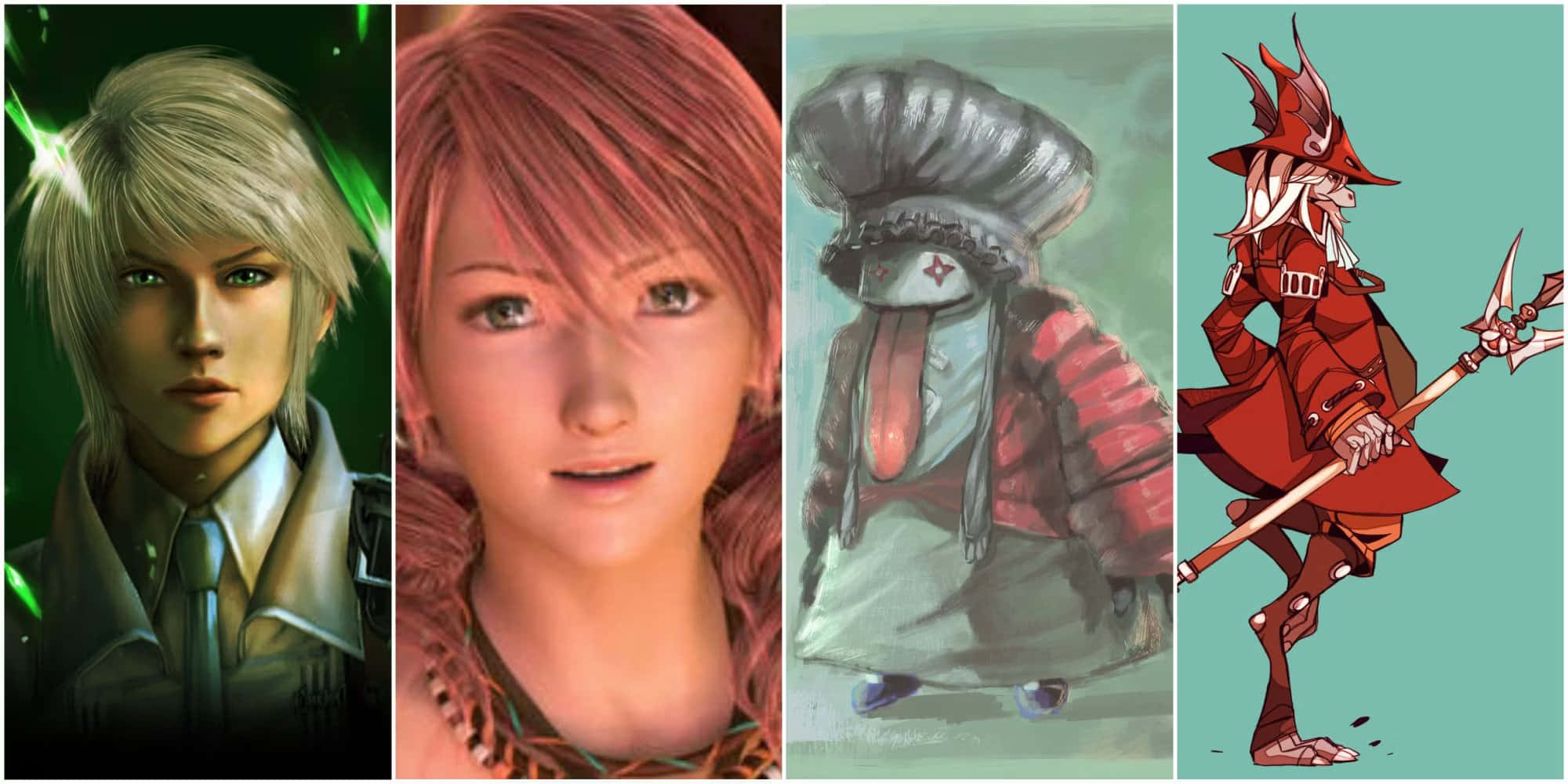 Final Fantasy Characters, blonde warrior, pink-haired girl, Full HD Desktop Wallpaper