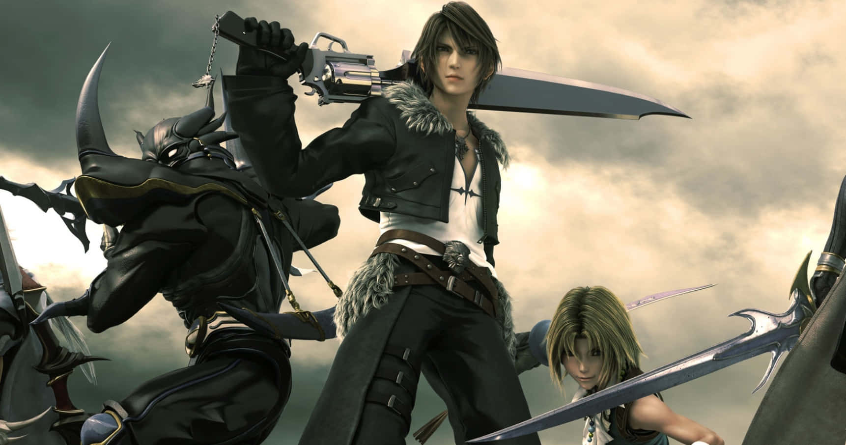 Final Fantasy Characters, anime warriors, swords, HD Desktop Wallpaper