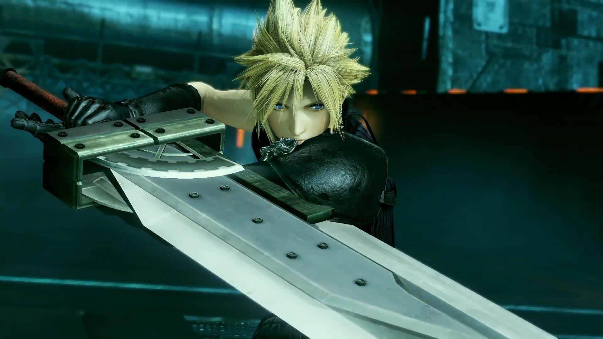Final Fantasy Dissidia, spiky blonde-haired anime warrior, massive silver sword, Full HD Desktop Wallpaper