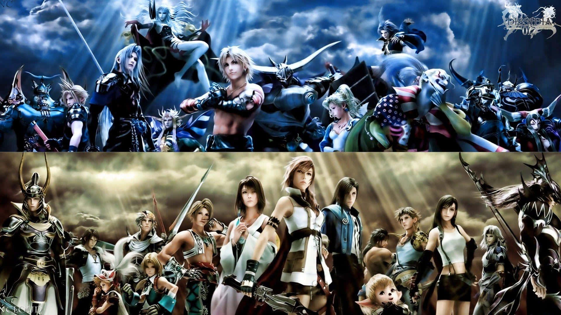 Final Fantasy Dissidia, fantasy characters, stormy skies, Full HD Desktop Wallpaper