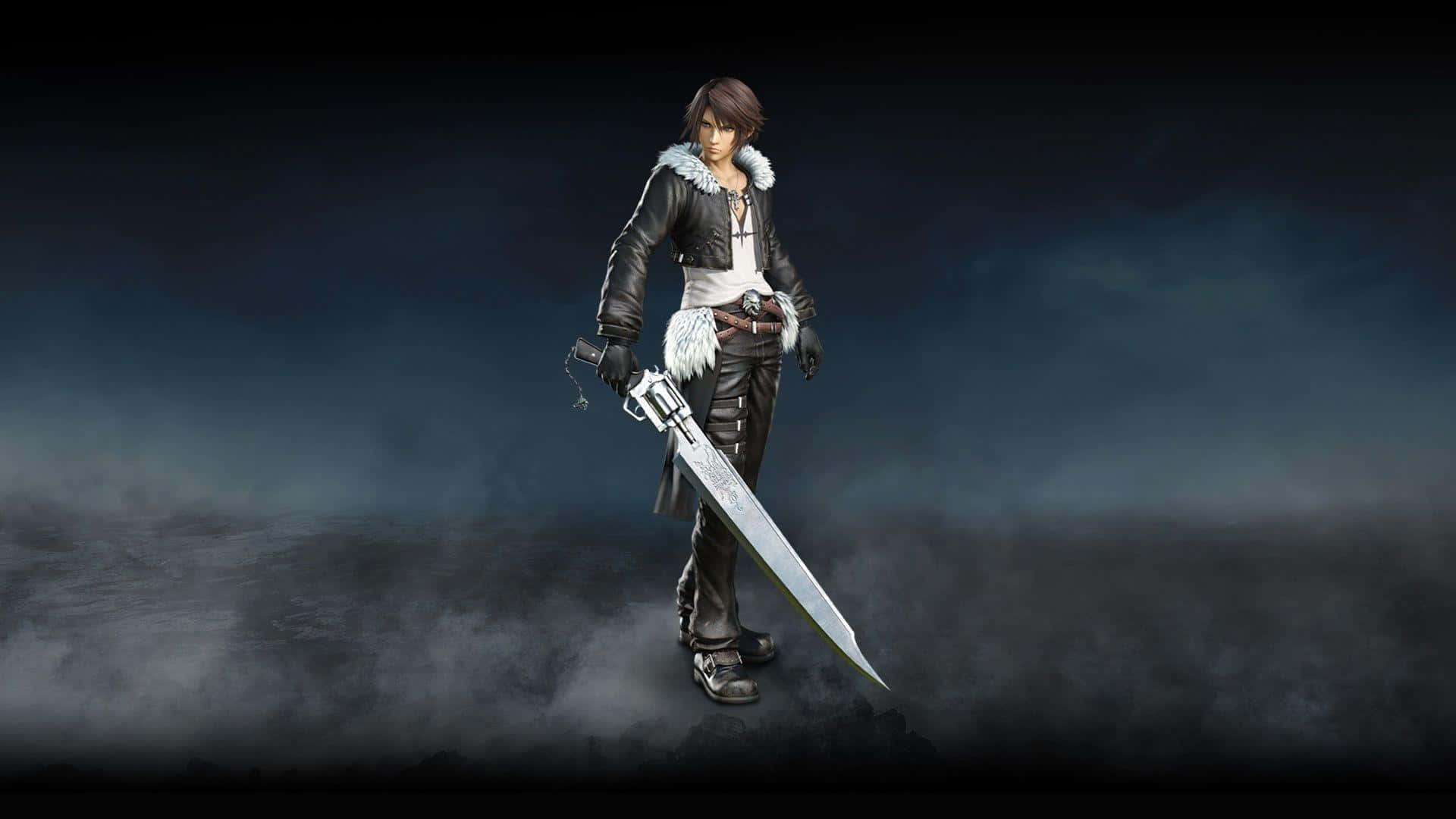 Final Fantasy Dissidia, lone warrior, fur-lined jacket, Full HD Desktop Wallpaper