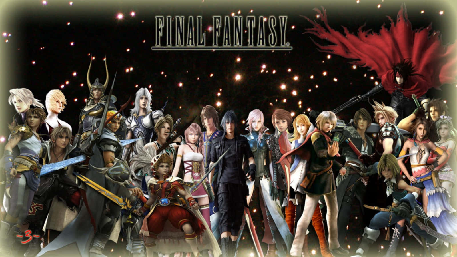 Final Fantasy, Final Fantasy characters, starry night sky, HD Desktop Wallpaper
