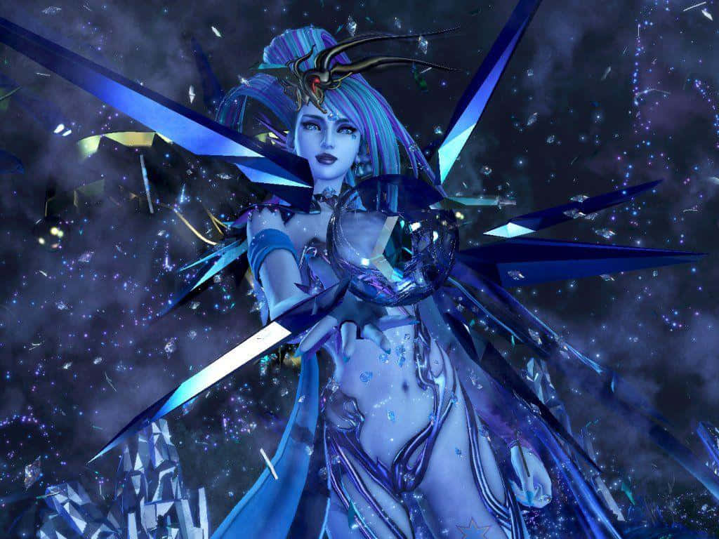 Final Fantasy Dissidia, cosmic anime goddess, iridescent hair, SD Desktop Wallpaper