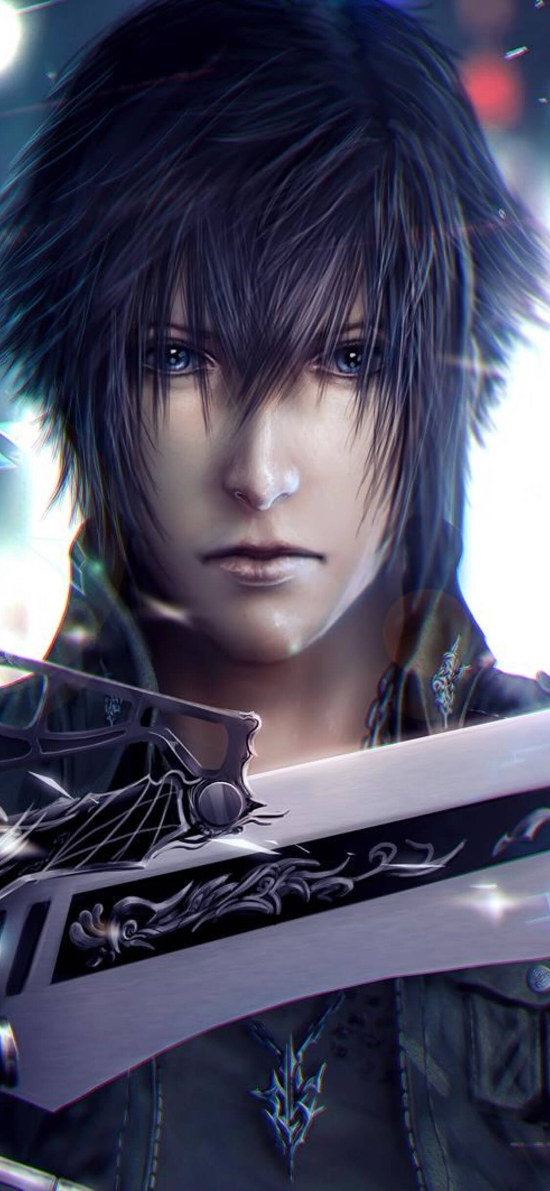 Final Fantasy, iPhone, dark-haired anime character, Full HD Phone Wallpaper