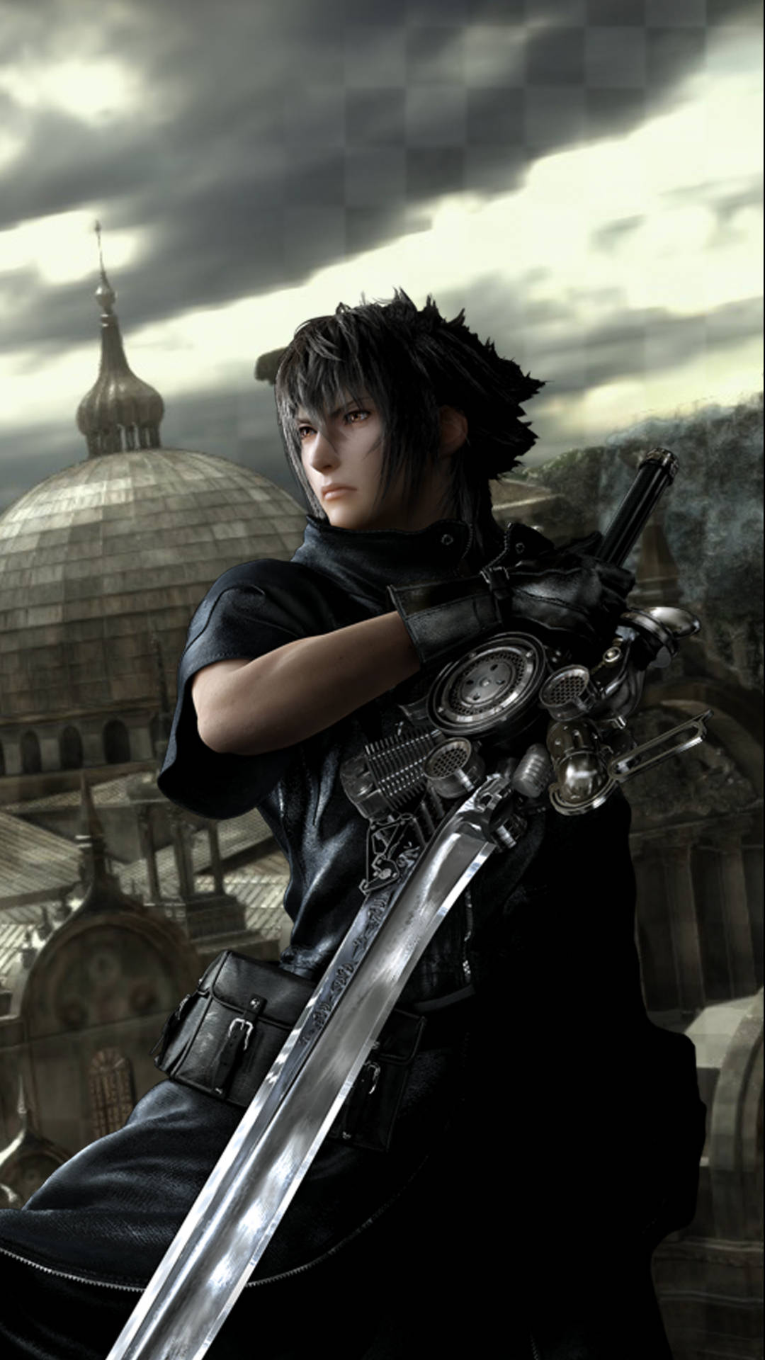 Final Fantasy, iPhone, dark-haired warrior, Full HD Phone Wallpaper