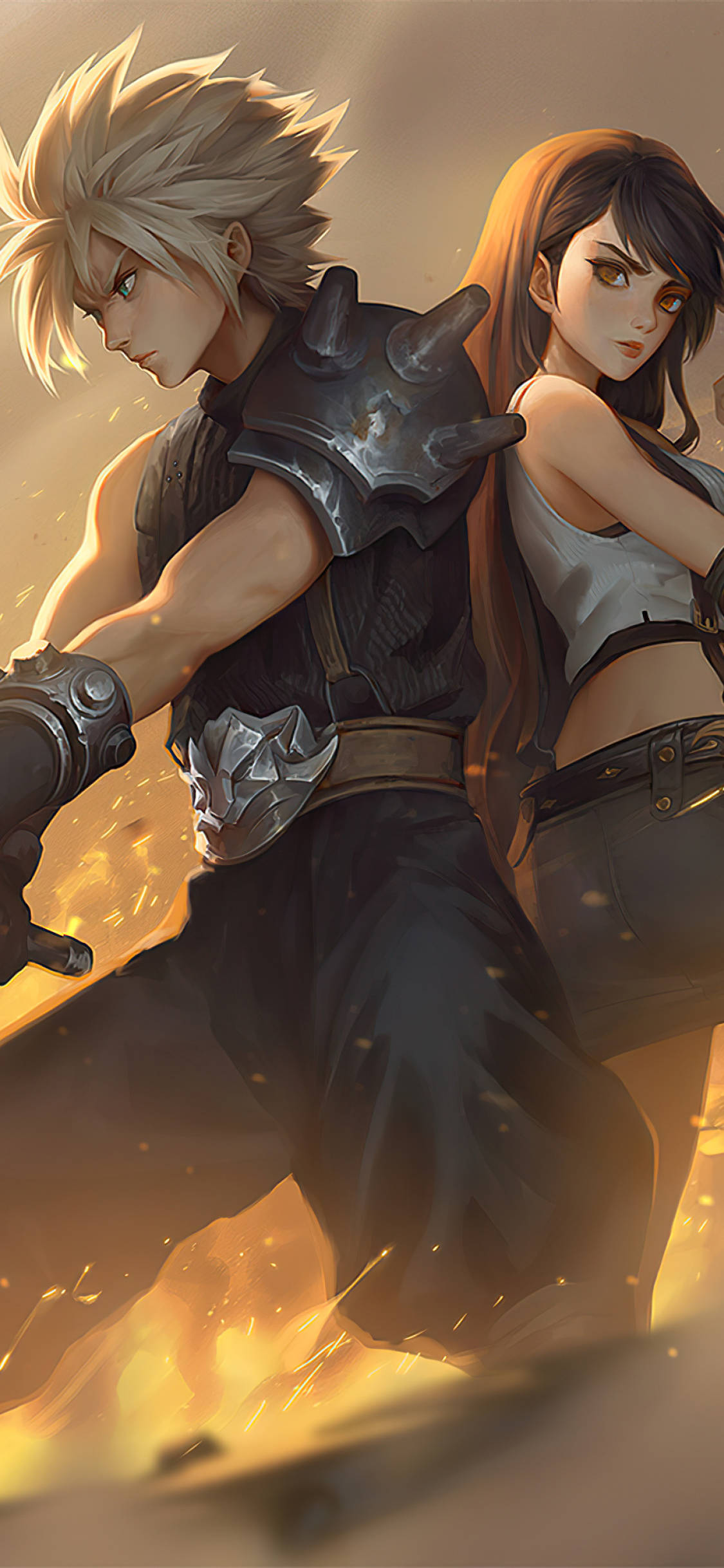 Final Fantasy, iPhone, anime warriors, Full HD Phone Wallpaper