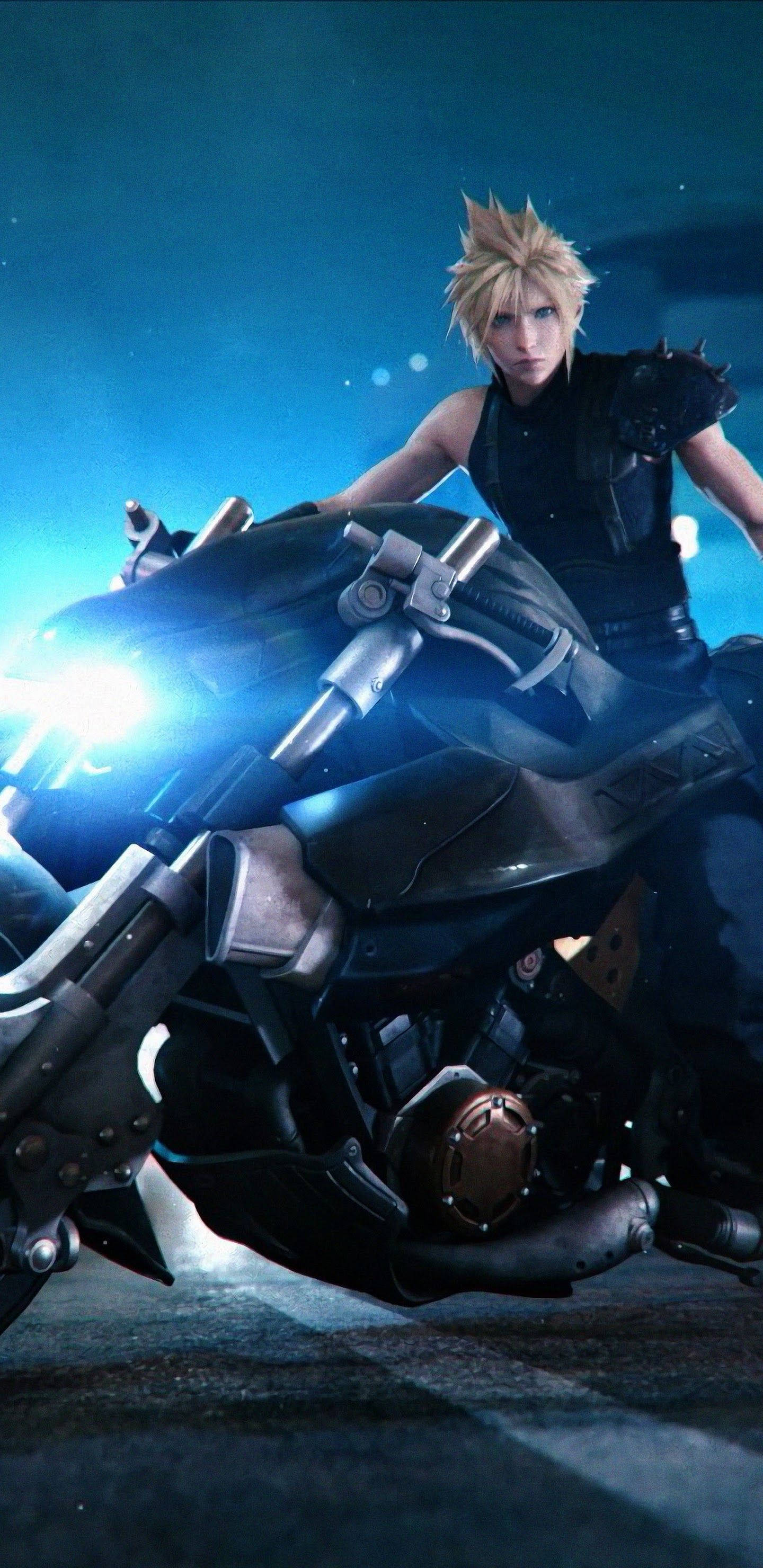 Final Fantasy, iPhone, motorcycle, 2K Phone Wallpaper