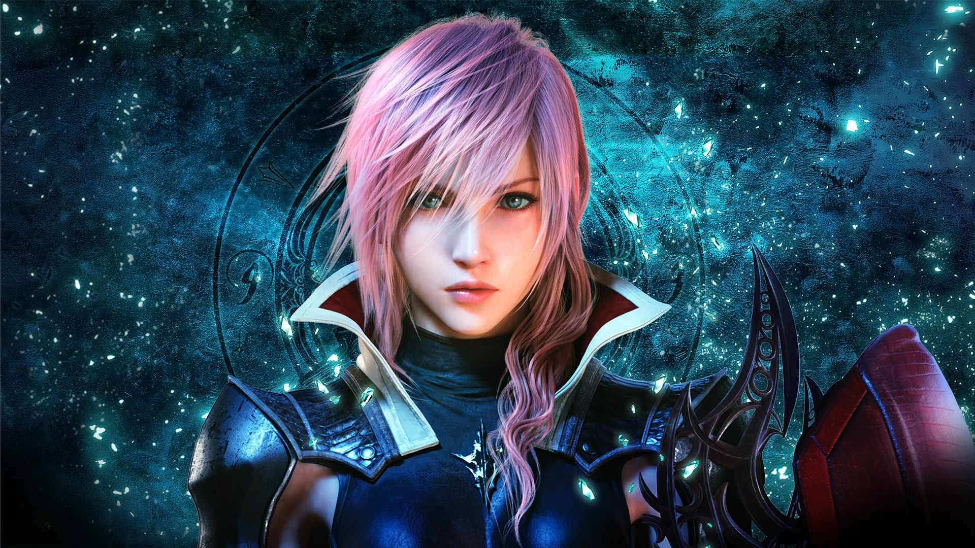 Lightning, Final Fantasy, pink-haired warrior, Full HD Desktop Wallpaper