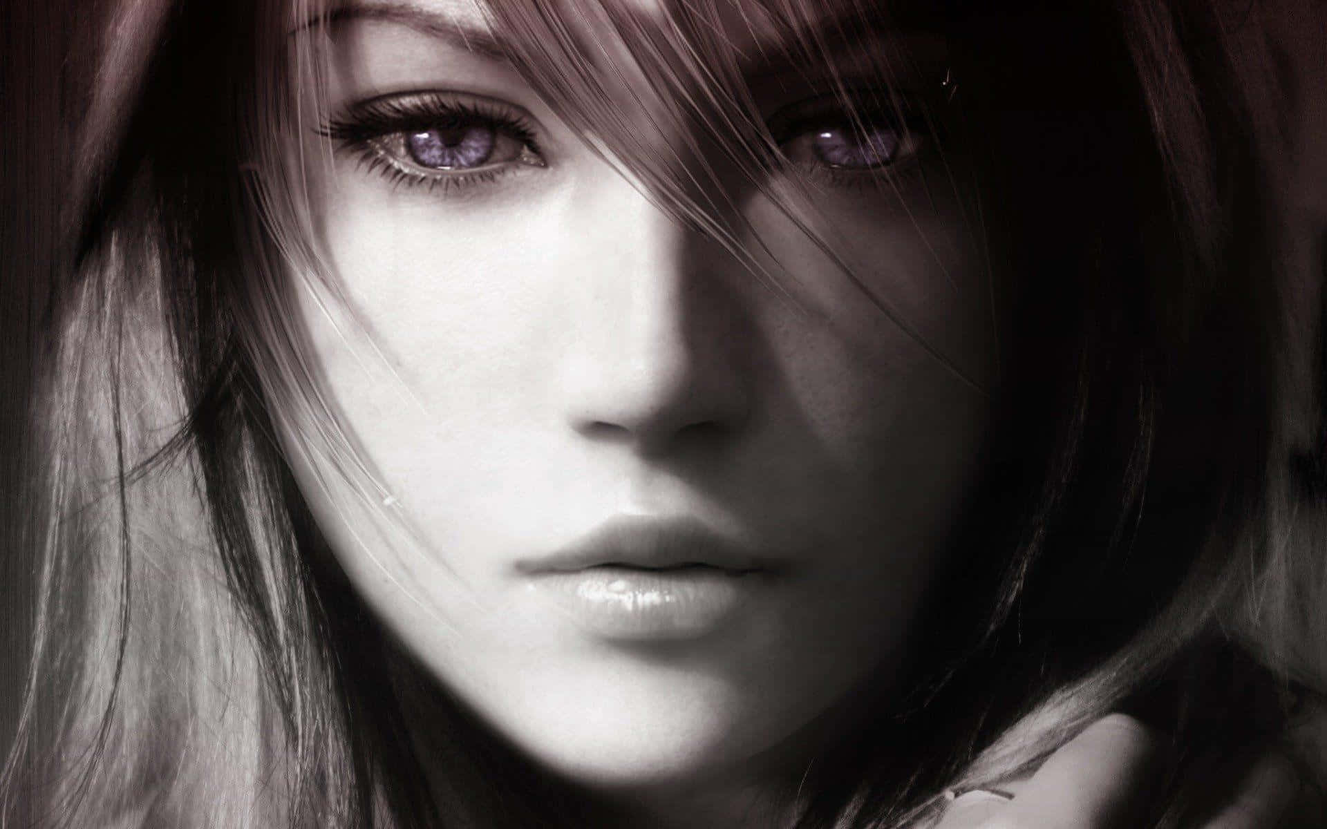 Lightning, Final Fantasy, purple eyes, Full HD Desktop Wallpaper