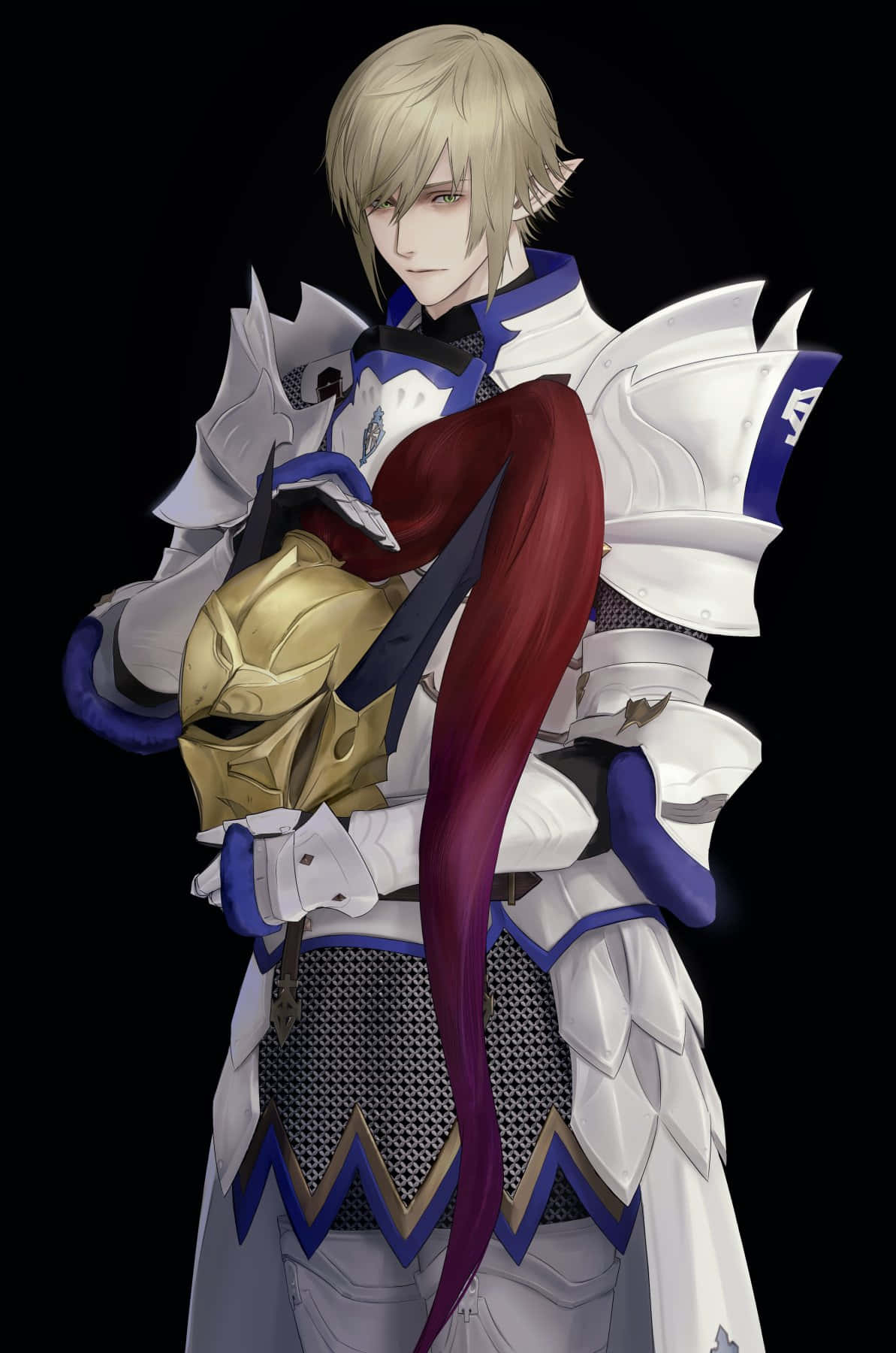 Final Fantasy Paladin, white and blue armor, golden helmet, HD Phone Wallpaper