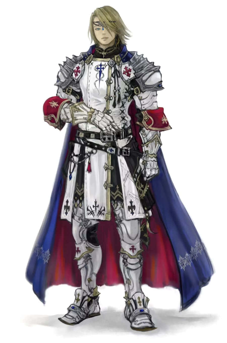 Final Fantasy Paladin, silver armor, red and blue cape, HD Phone Wallpaper