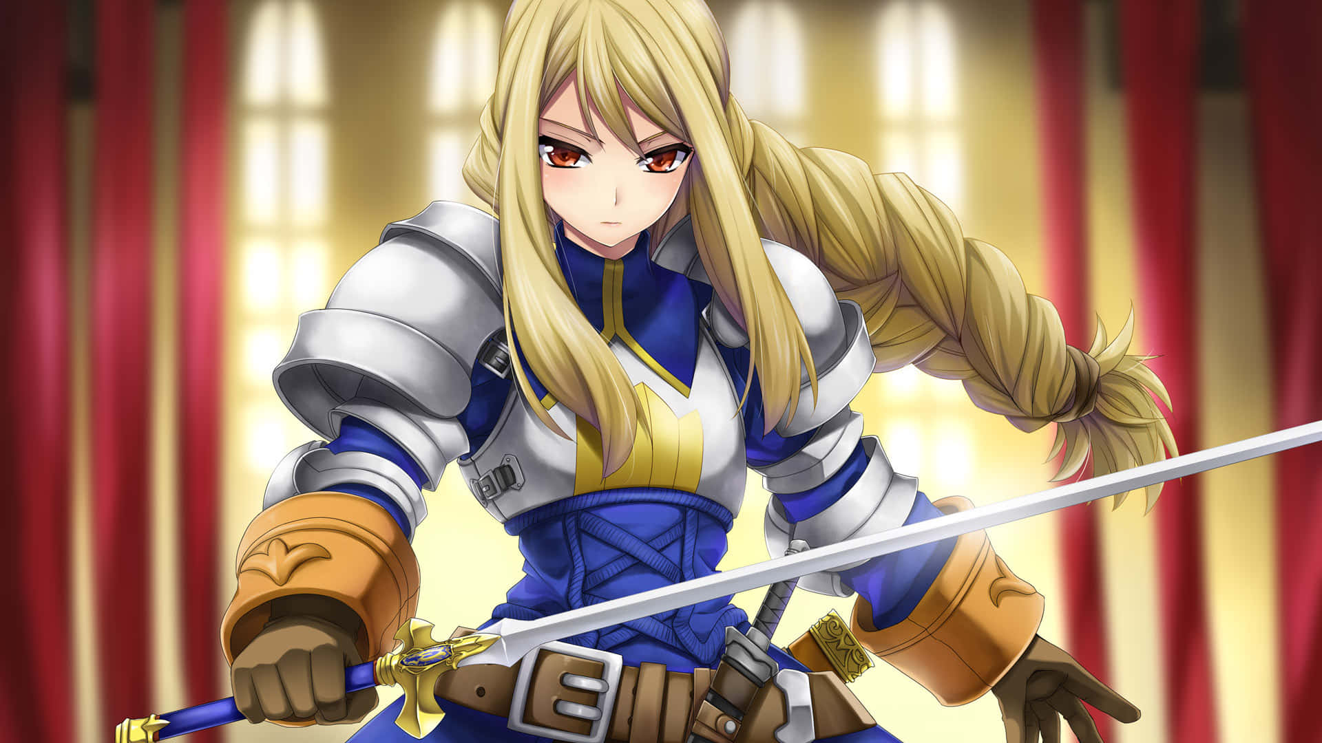 Final Fantasy Tactics, female knight, blonde anime knight, Full HD Desktop Wallpaper