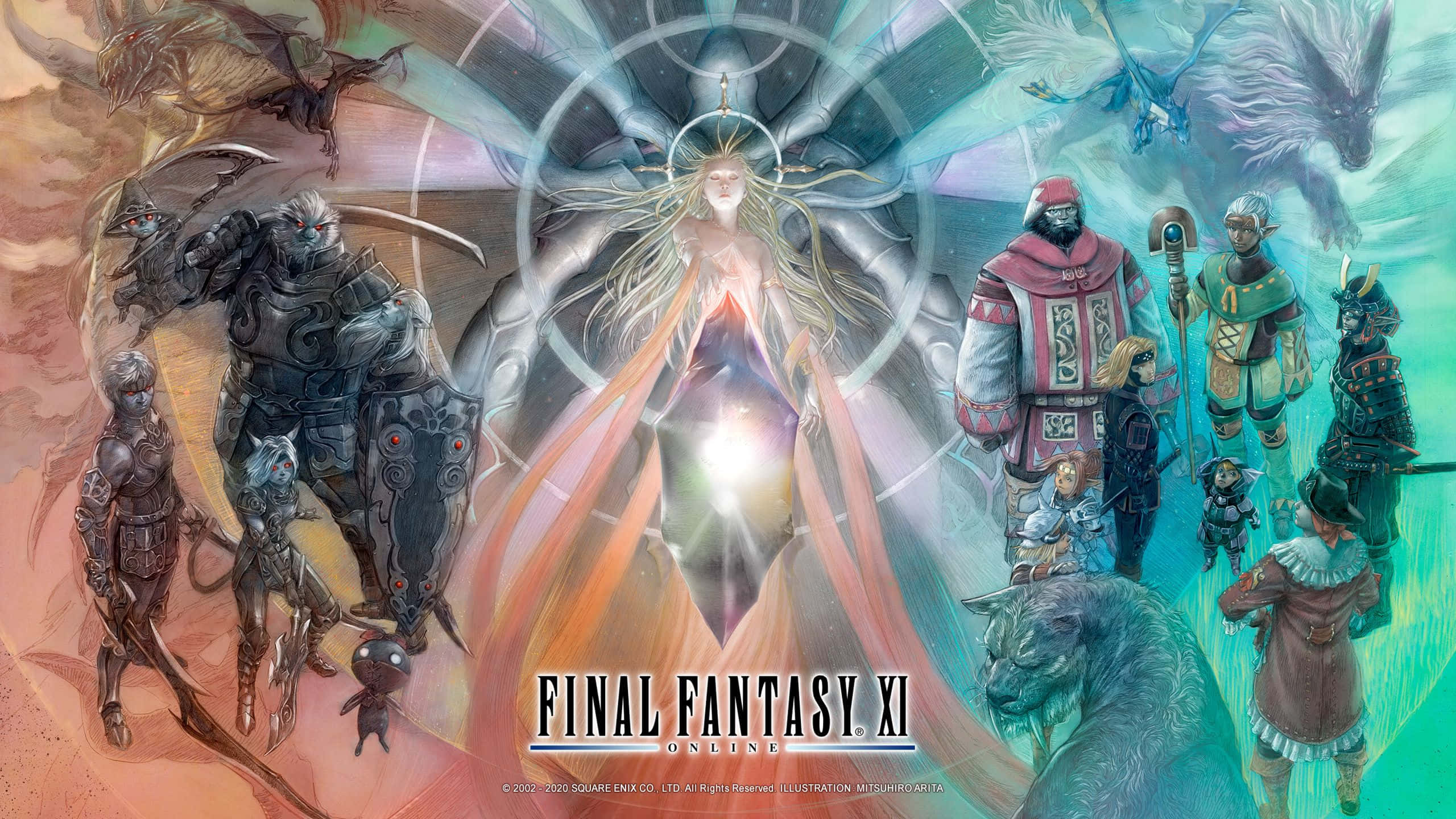 Final Fantasy XI, goddess, fantasy warriors, 2K Desktop Wallpaper