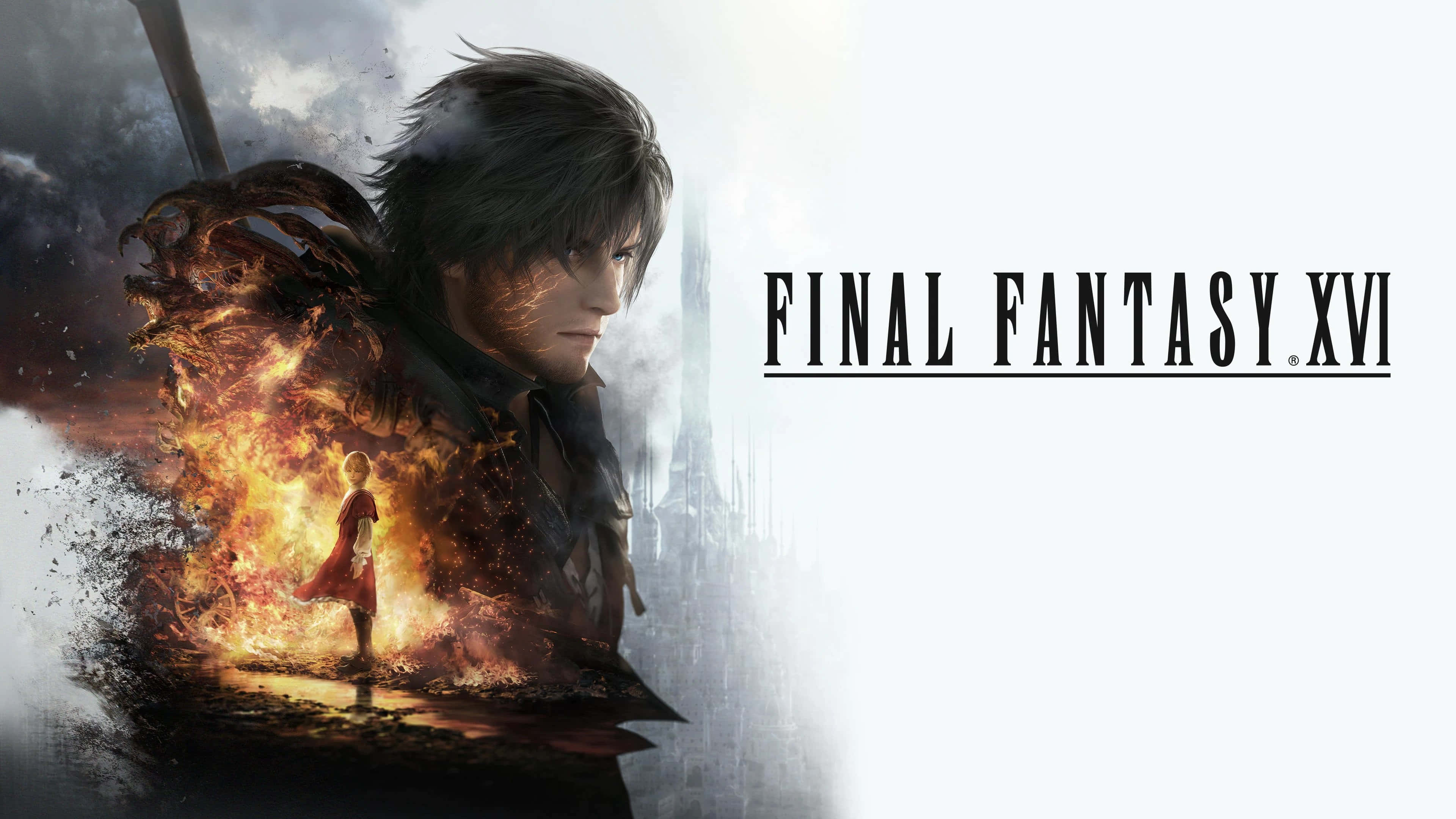 Final Fantasy X V I, warrior with dark hair, flames, 4K Desktop Wallpaper