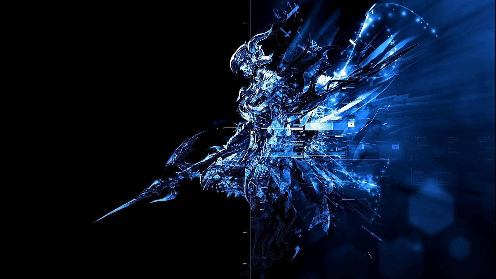 Final Fantasy XIV, battler, glowing blue armor, HD Desktop Wallpaper