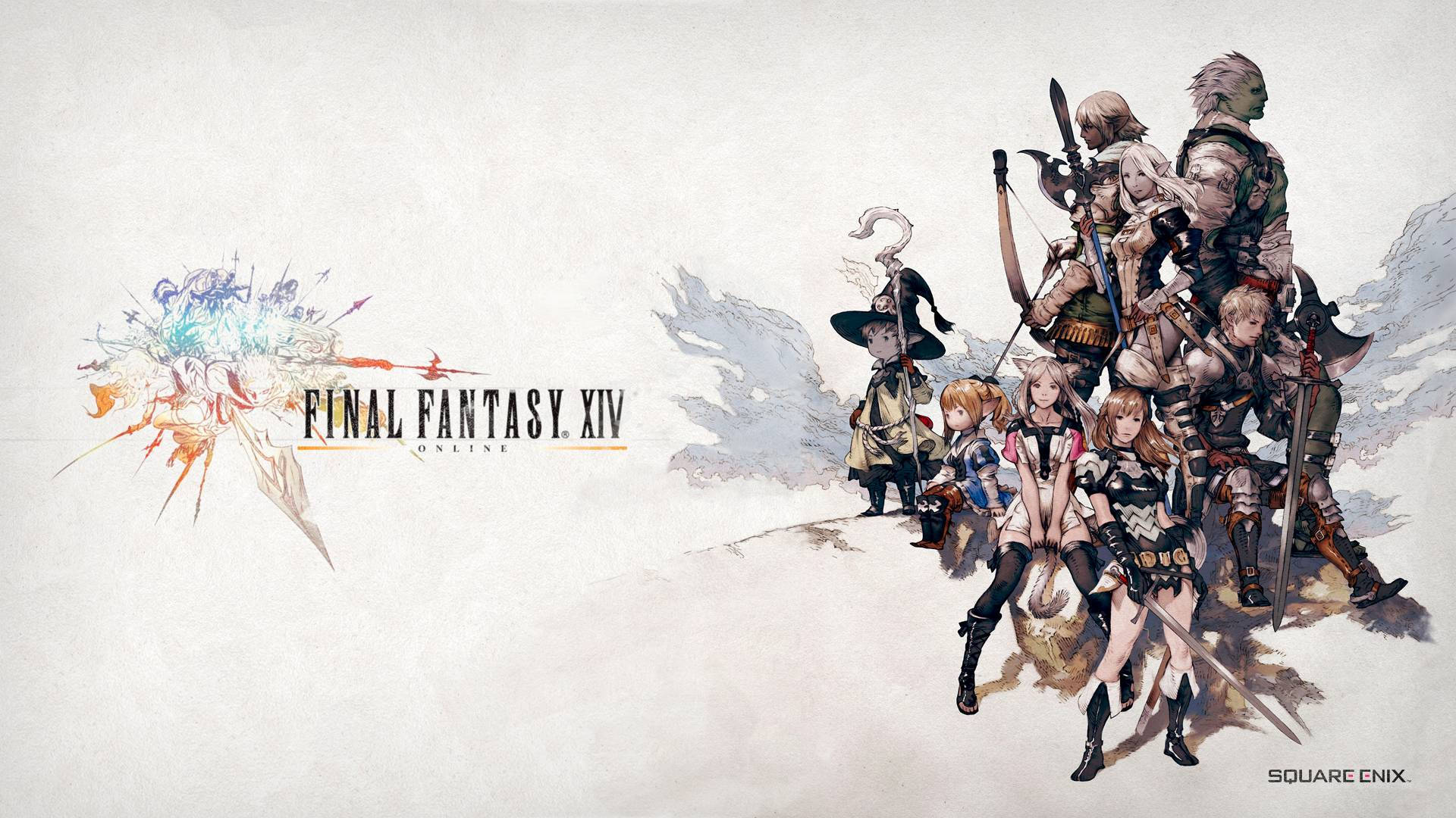 Final Fantasy XIV, fantasy adventurers, detailed armor, Full HD Desktop Wallpaper
