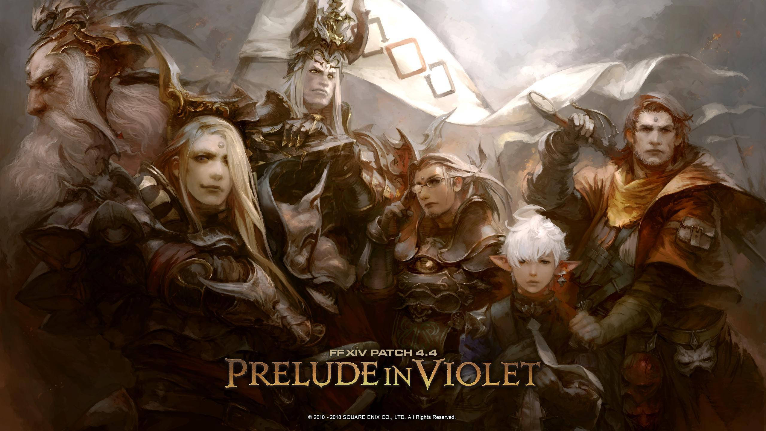 Final Fantasy XIV, squad of soldiers, armored warriors, 2K Desktop Wallpaper