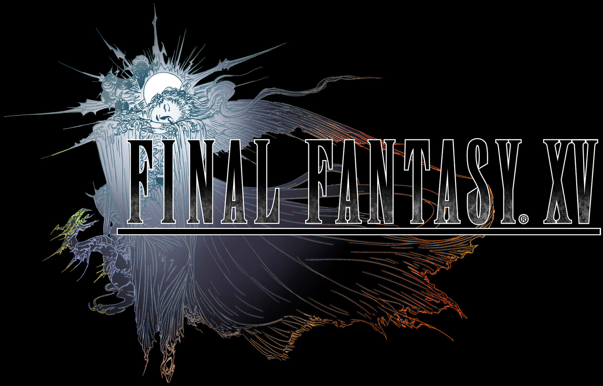 Final Fantasy XV, logo, stylized winged creature, Full HD Desktop Wallpaper