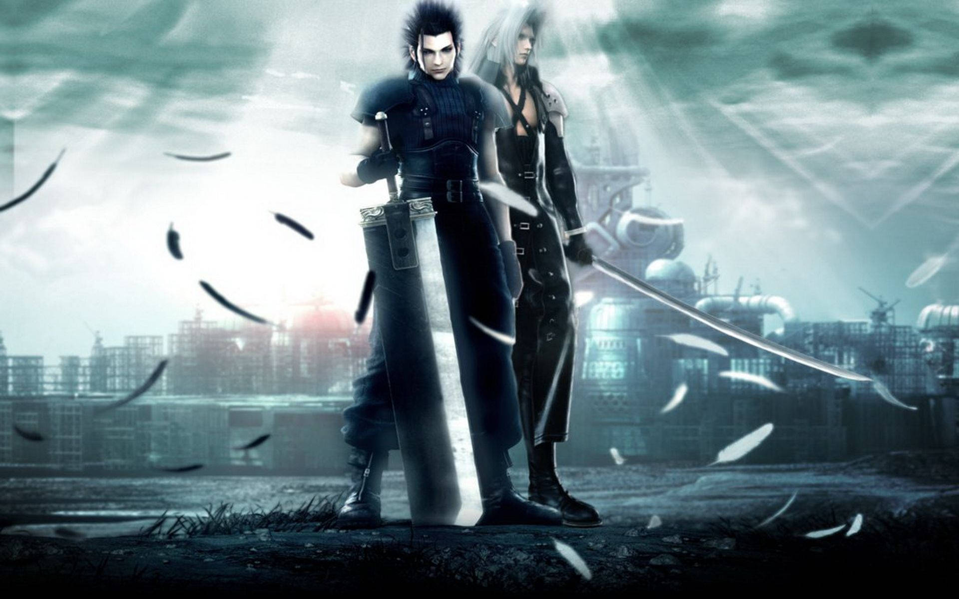 Final Fantasy, armored warriors, desolate cityscape, Full HD Desktop Wallpaper