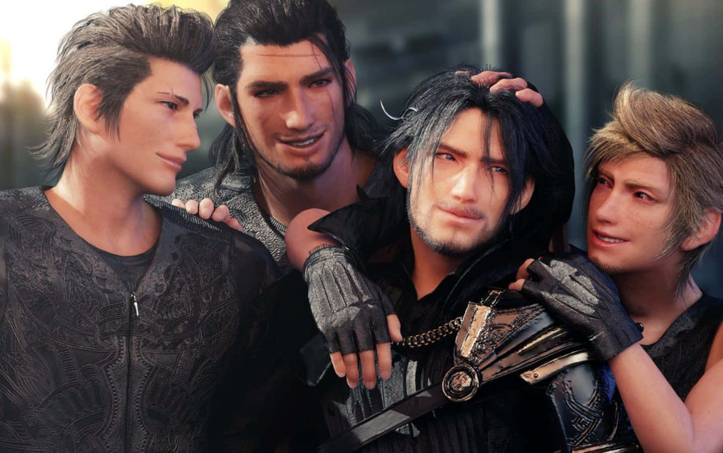 Final Fantasy, male video game characters, dark detailed outfits, HD Desktop Wallpaper