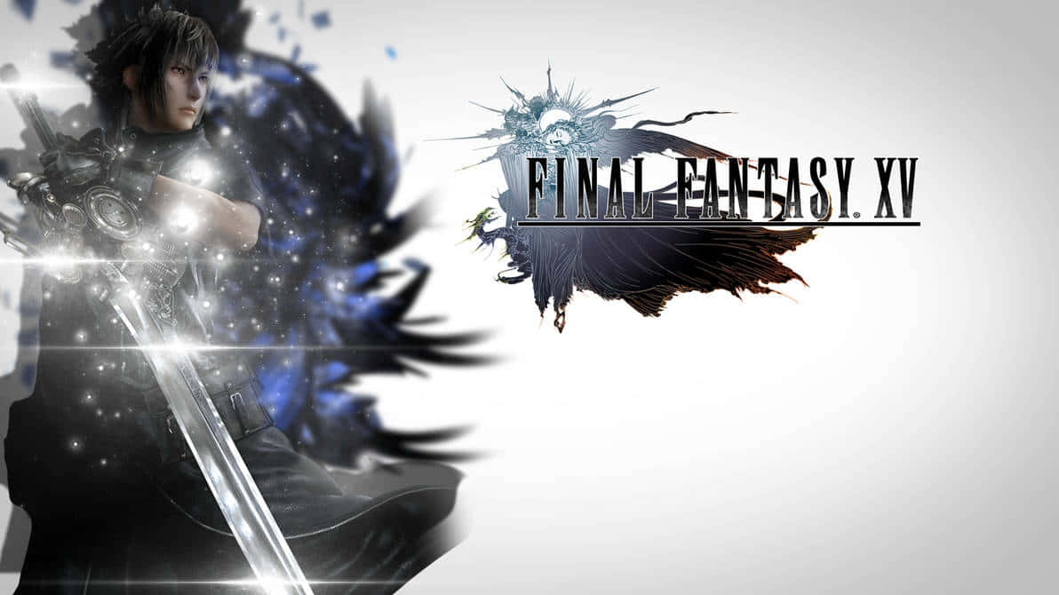 Final Fantasy XV, warrior with dark hair and armor, glowing sword, SD Desktop Wallpaper