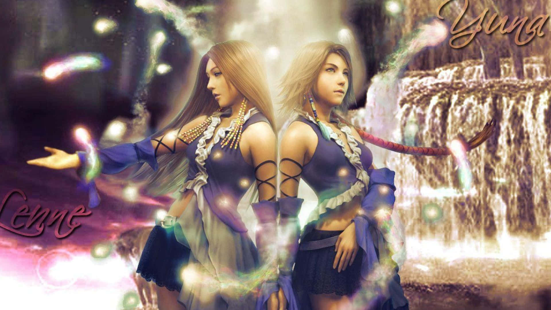 Yuna, Final Fantasy, blue and purple outfits, Full HD Desktop Wallpaper