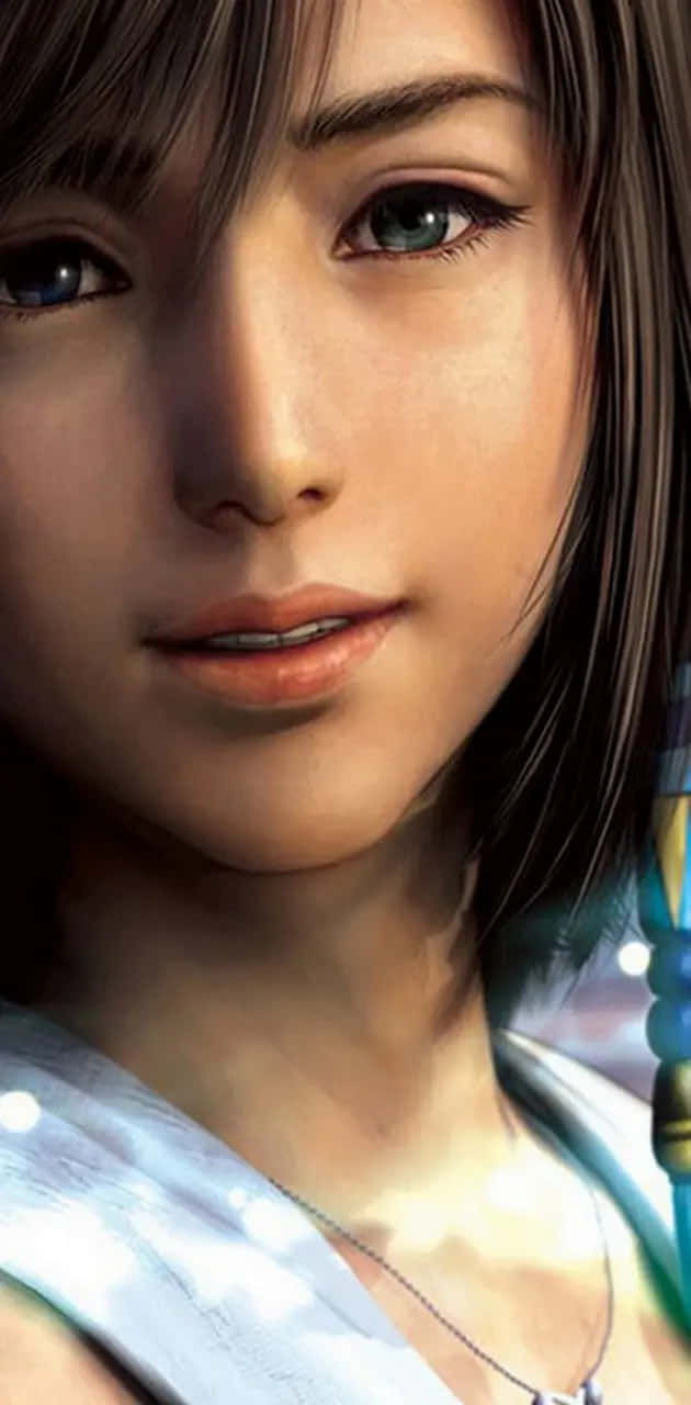 Final Fantasy Yuna, dark hair, green eyes, HD Phone Wallpaper