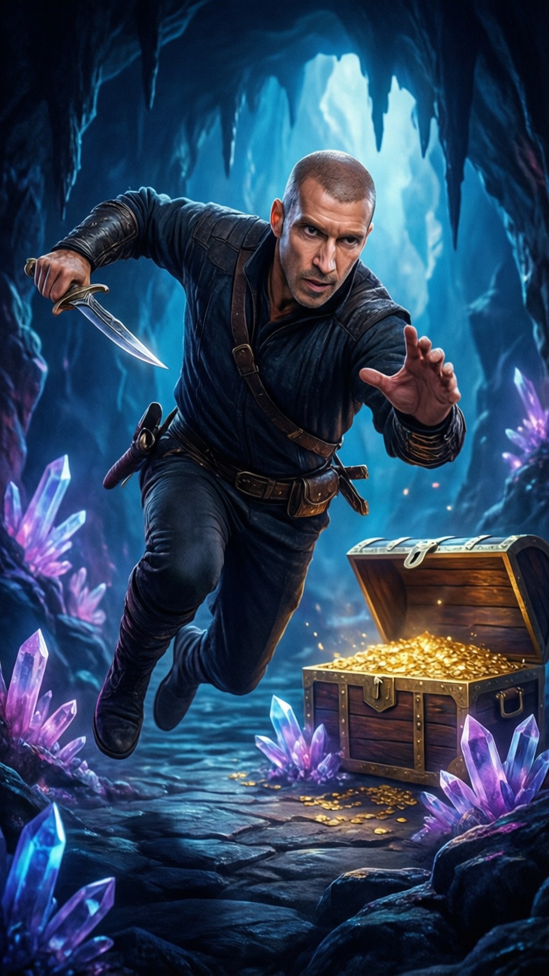 Zidane Tribal, crystal cavern, glowing crystal cavern, Full HD Phone Wallpaper