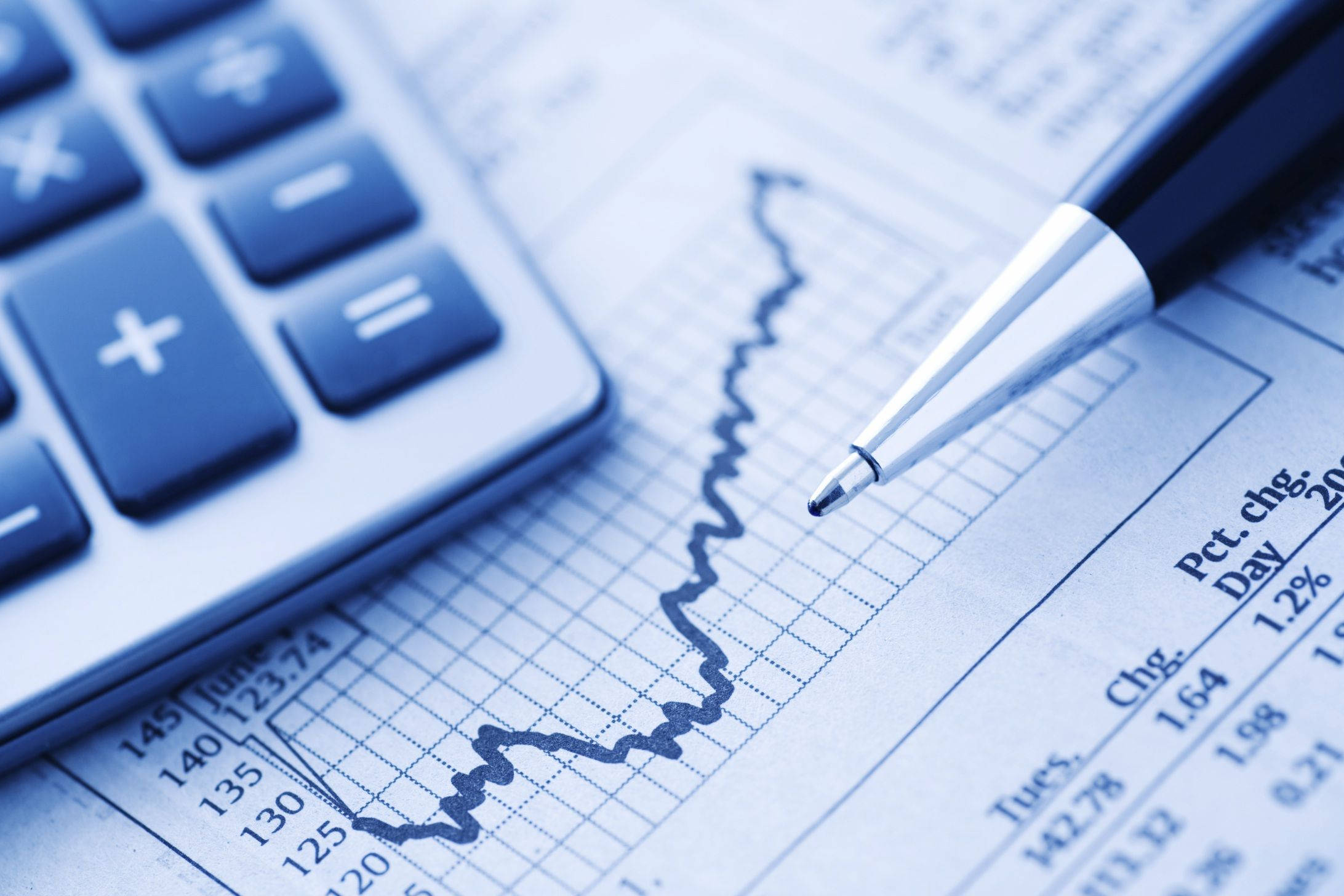 calculator, pen, financial chart, Full HD Desktop Wallpaper