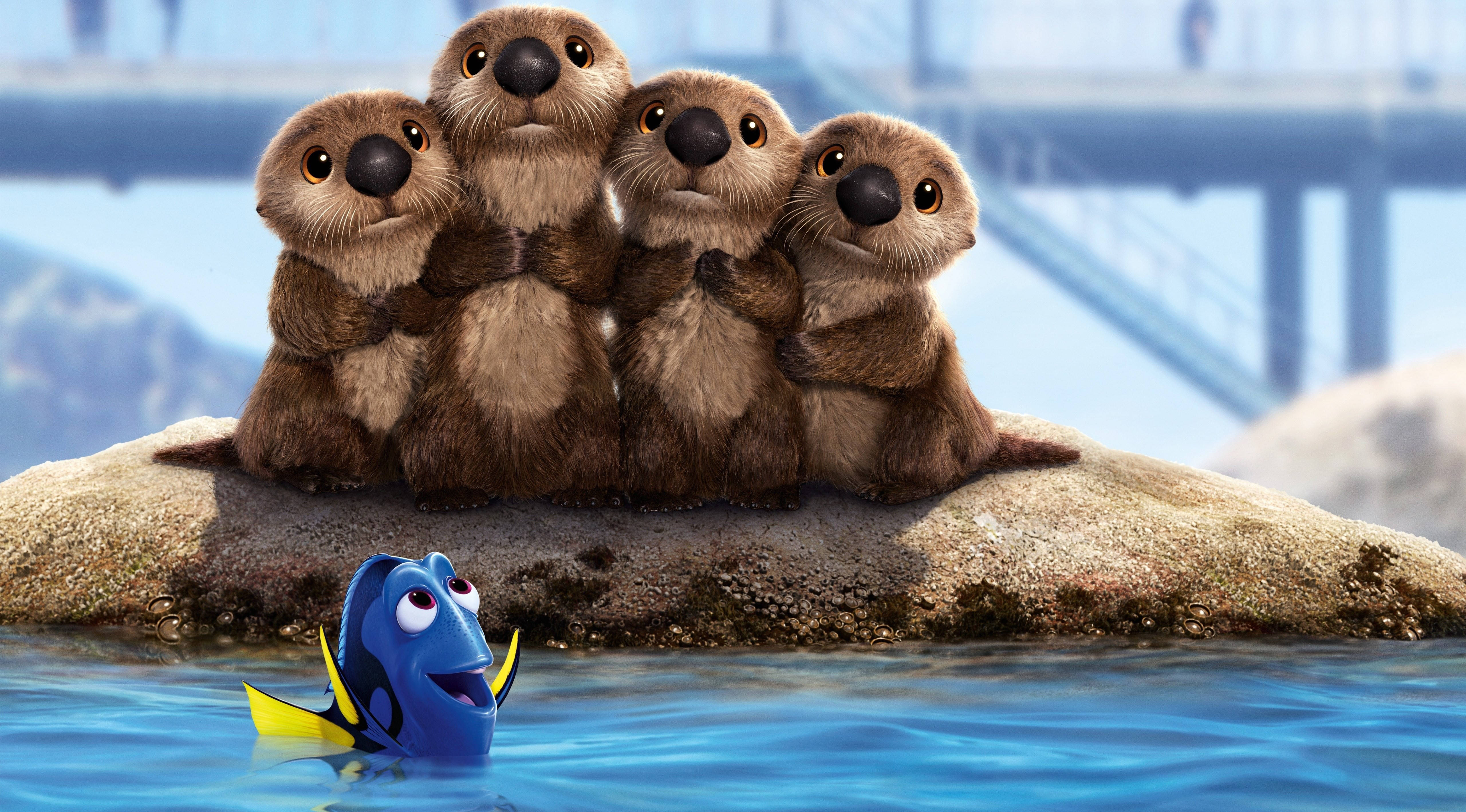 Finding Dory, sea otters, blue fish, 5K Desktop Wallpaper
