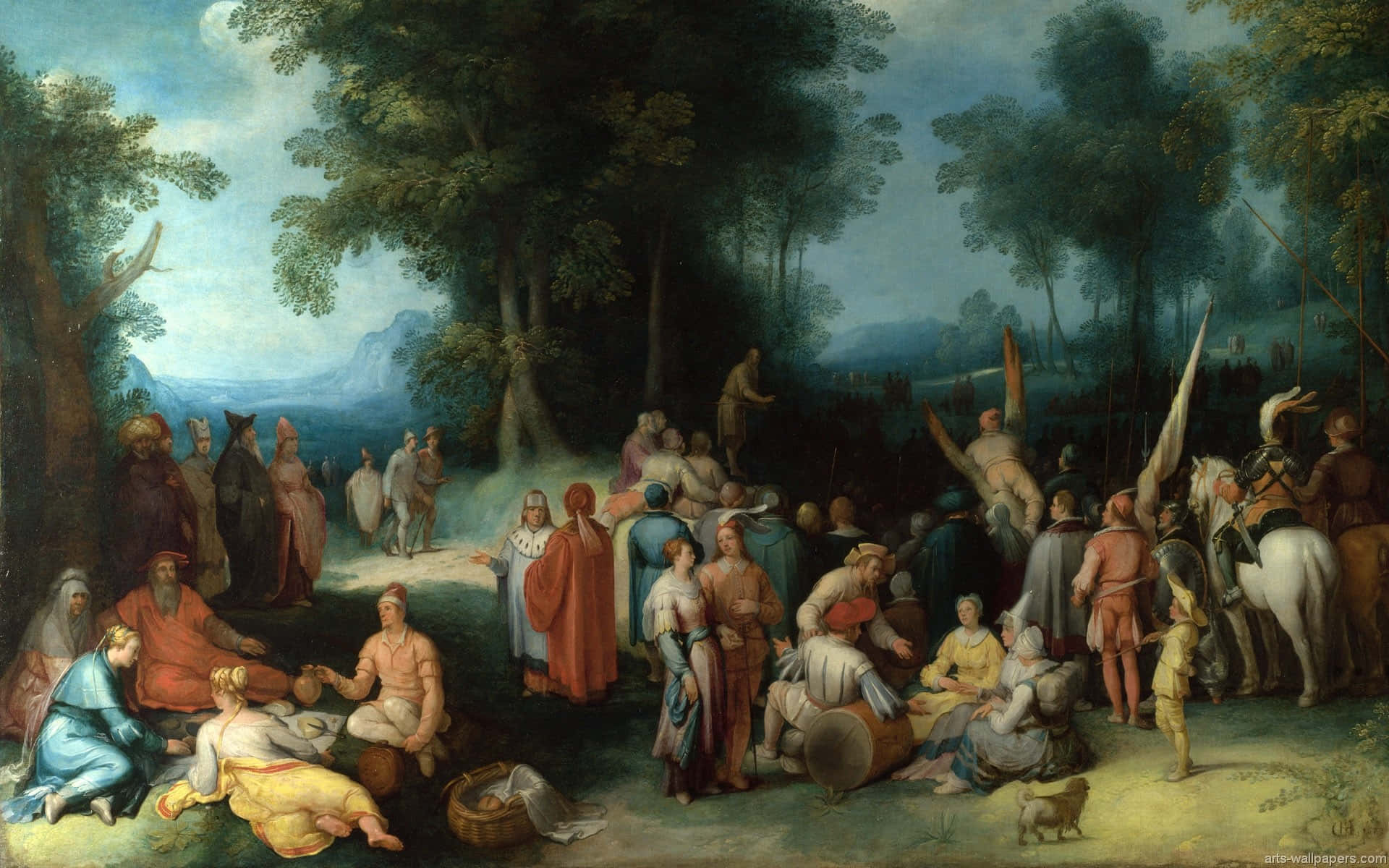 Fine Arts, classical painting, forest clearing, Full HD Desktop Wallpaper