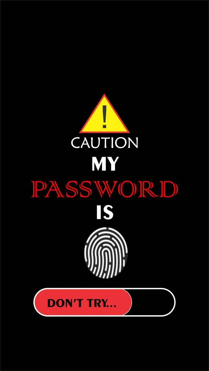 Caution Fingerprint Phone, black background, yellow warning triangle, HD Phone Wallpaper