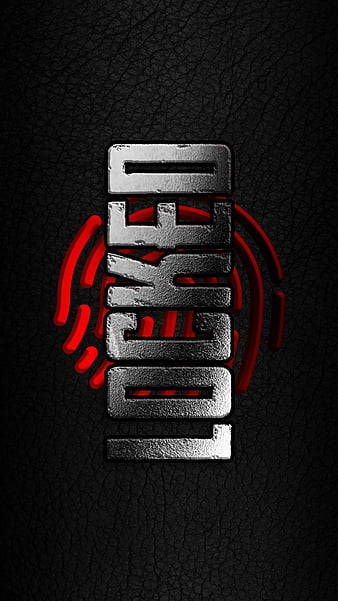 locked fingerprint phone, Fingerprint Scanner, metallic 'LOCKED' text, SD Phone Wallpaper