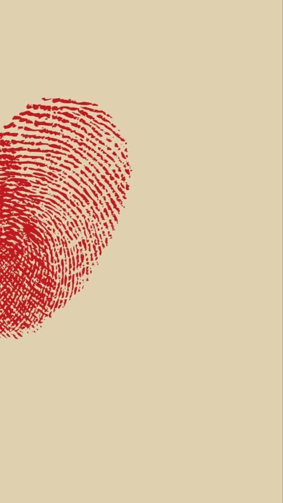 fingerprint, heart sign, bold red, SD Phone Wallpaper