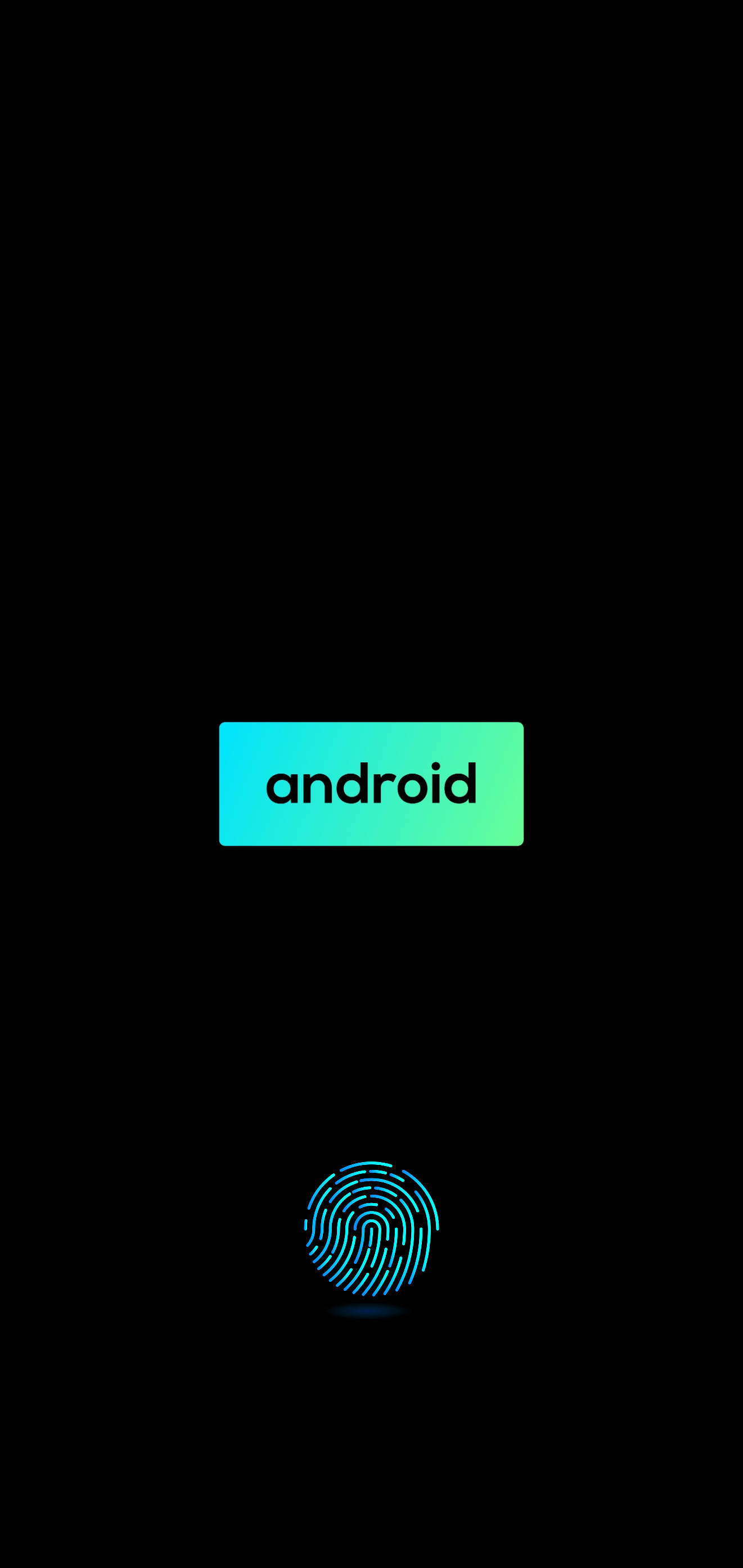 Android, fingerprint icon, glowing gradient, 2K Phone Wallpaper
