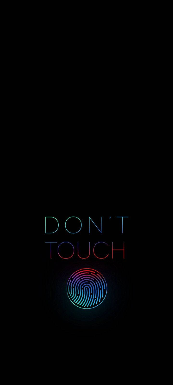 Fingerprint Phone, neon text, fingerprint icon, HD Phone Wallpaper