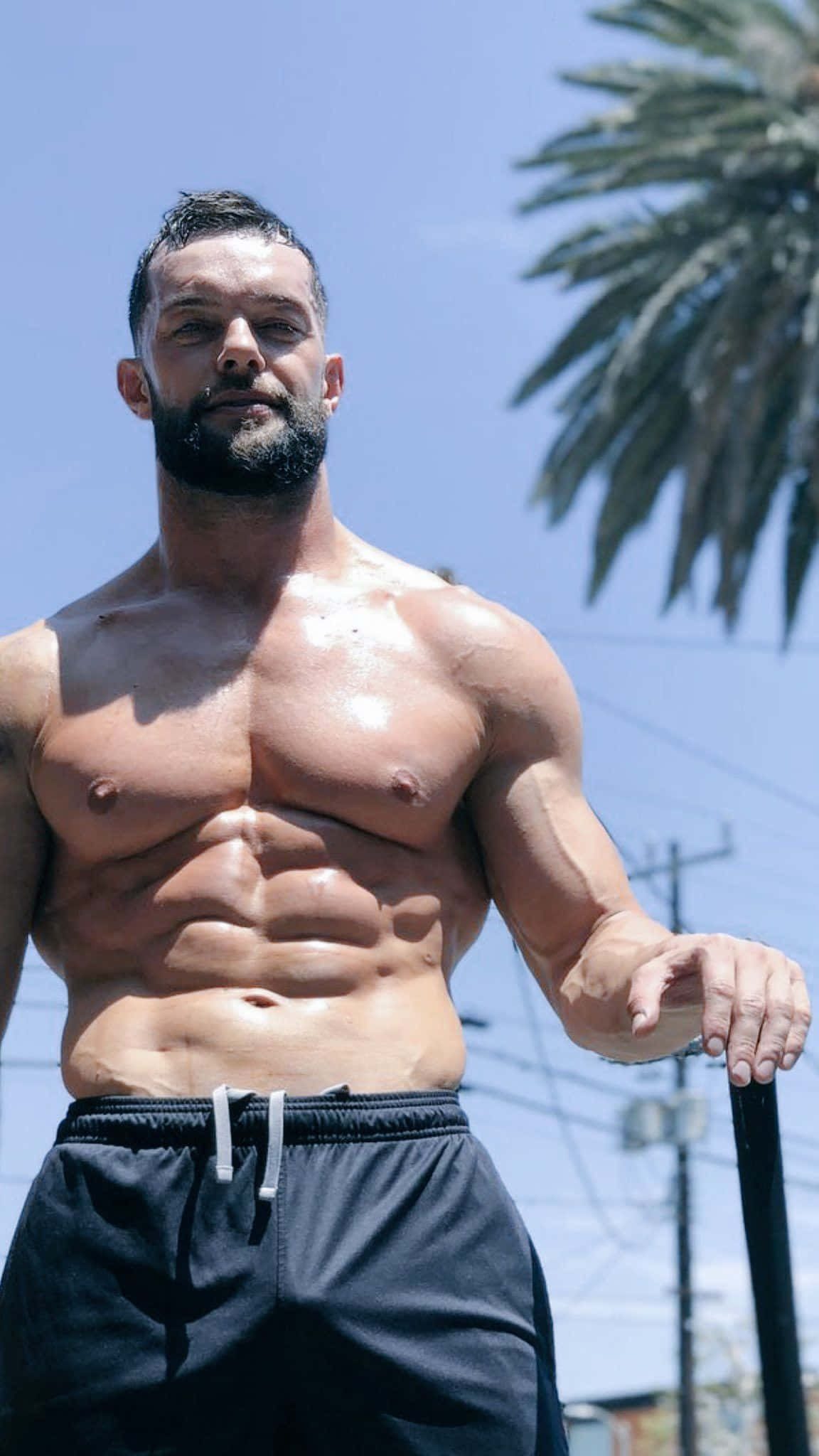 Finn Balor, muscular, bearded, Full HD Phone Wallpaper