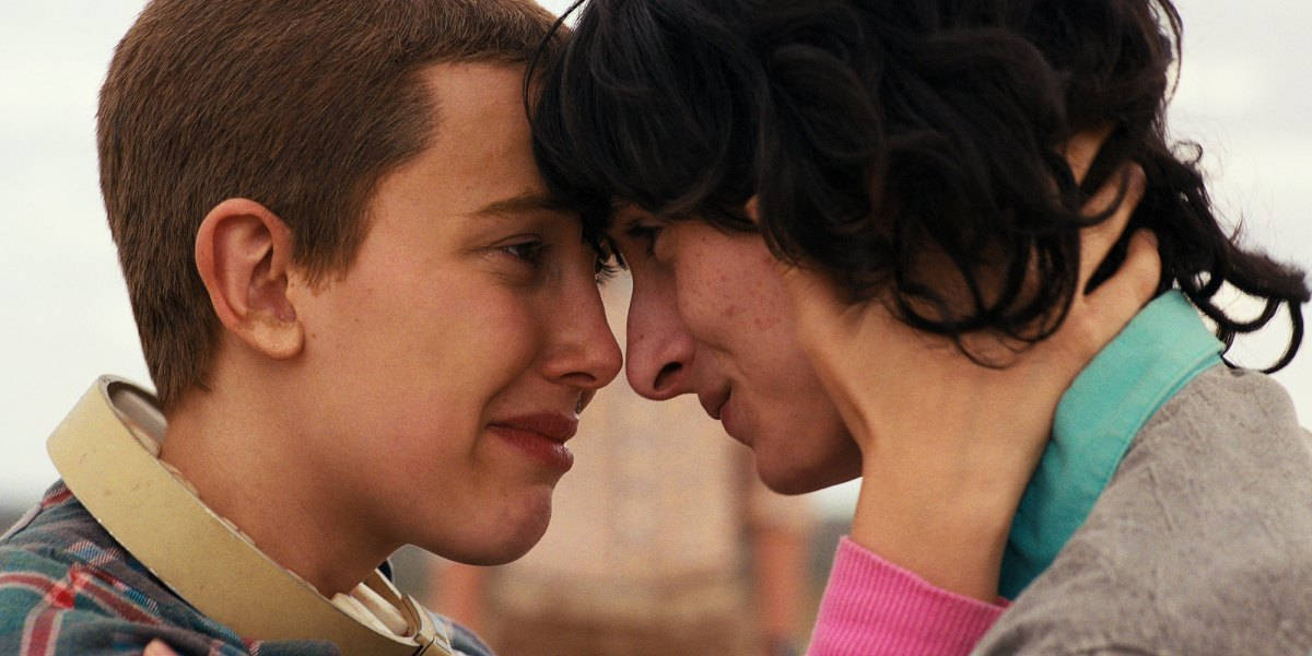 Finn Wolfhard, emotional scene, foreheads touching, SD Desktop Wallpaper