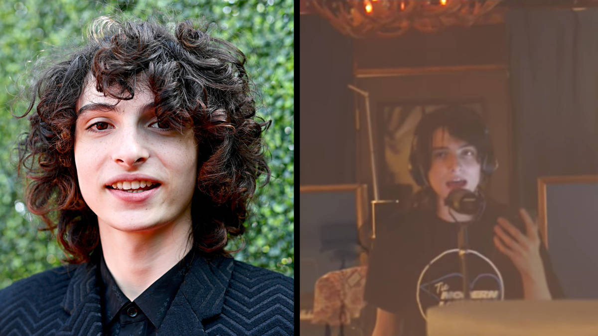 Finn Wolfhard, curly hair, smiling, SD Desktop Wallpaper