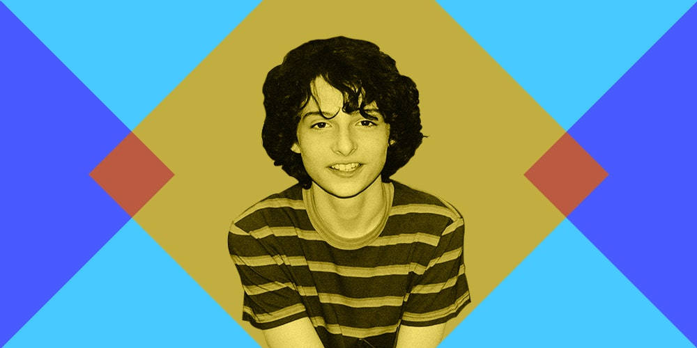 Finn Wolfhard, curly hair, striped shirt, SD Desktop Wallpaper