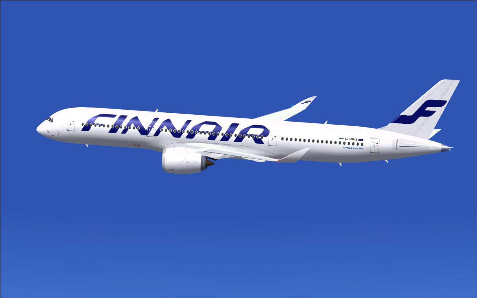 Finnair, passenger jet, blue sky, HD Desktop Wallpaper
