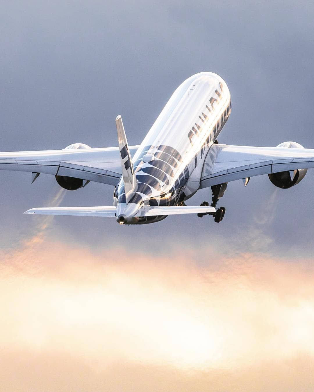 Finnair, airplane, twilight sky, HD Phone Wallpaper