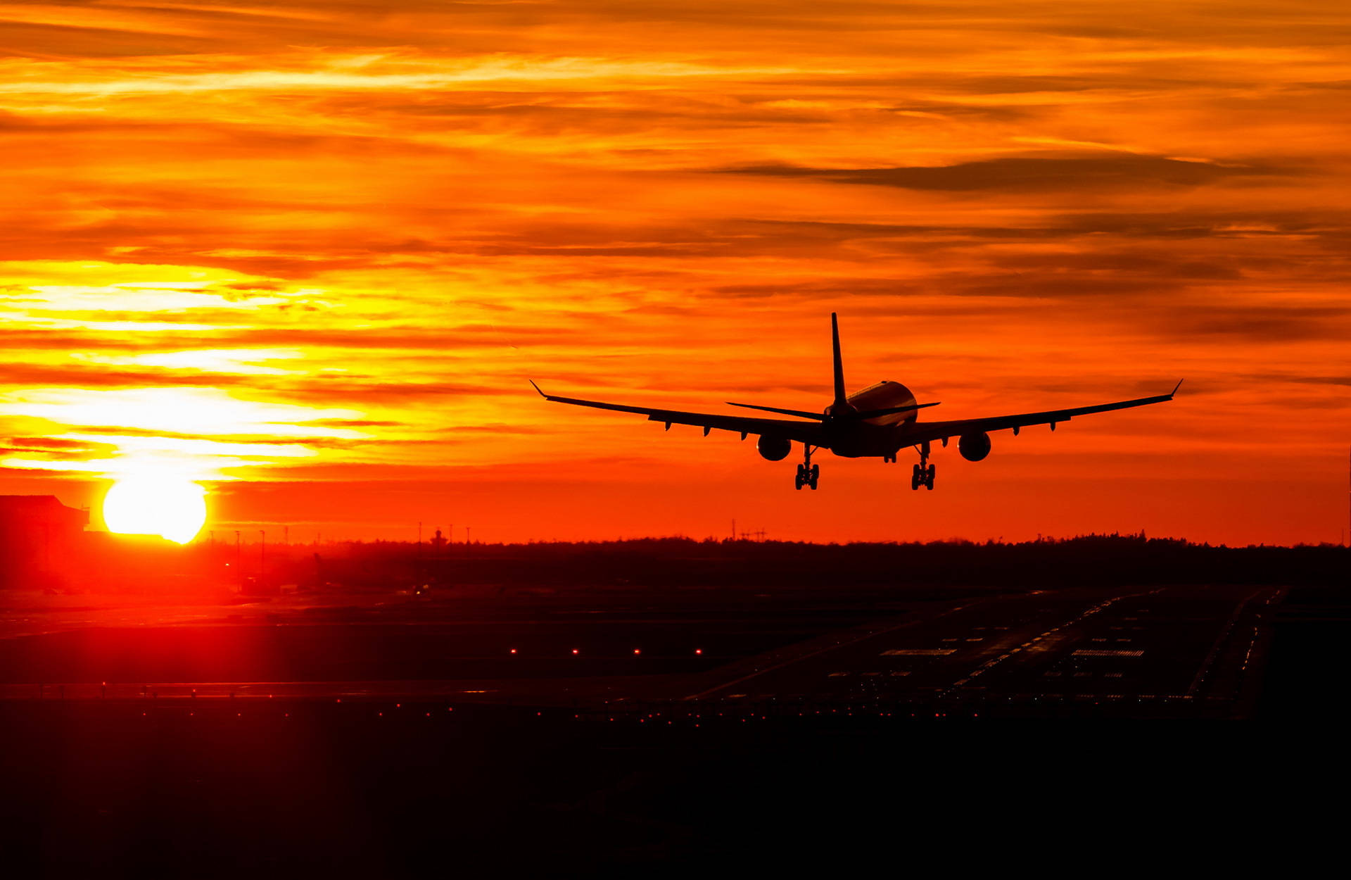 Finnair, silhouette, aircraft, Full HD Desktop Wallpaper
