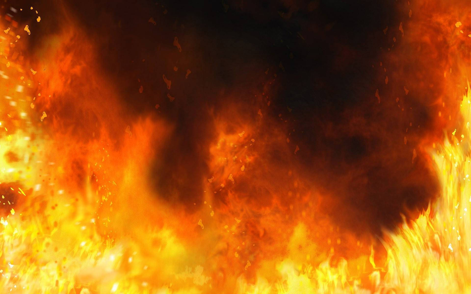 Fire Anime, flames, orange yellow hues, Full HD Desktop Wallpaper