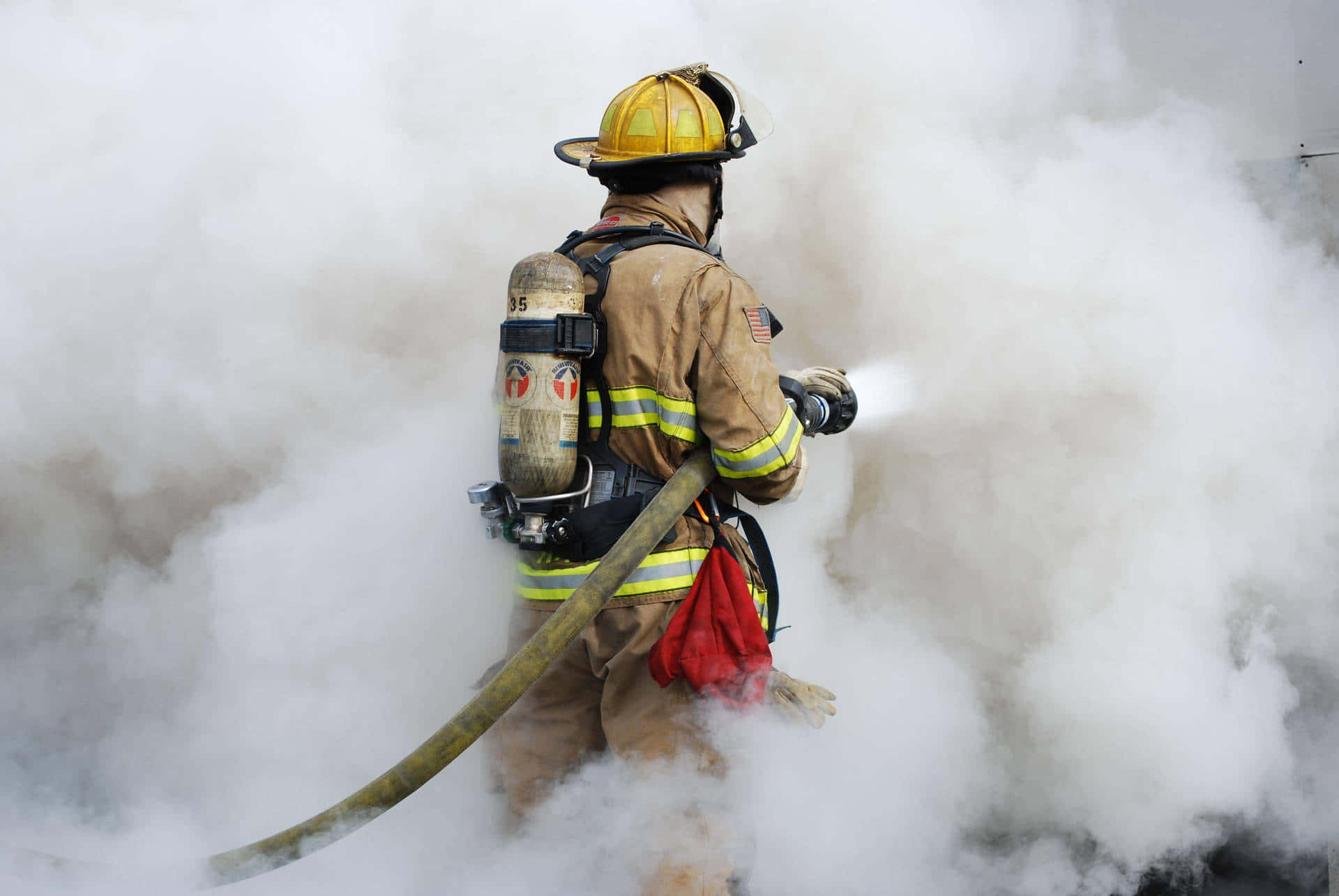 Fire Department, firefighter, full gear, Full HD Desktop Wallpaper