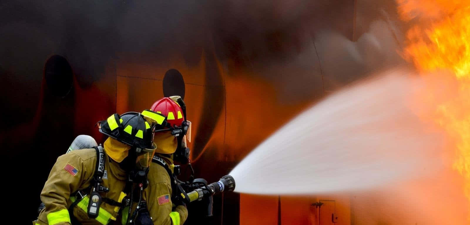 Fire Department, firefighters, full gear, HD Desktop Wallpaper